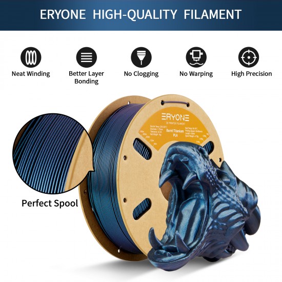 Eryone Burnt Titanium PLA Blue / Blauw Filament