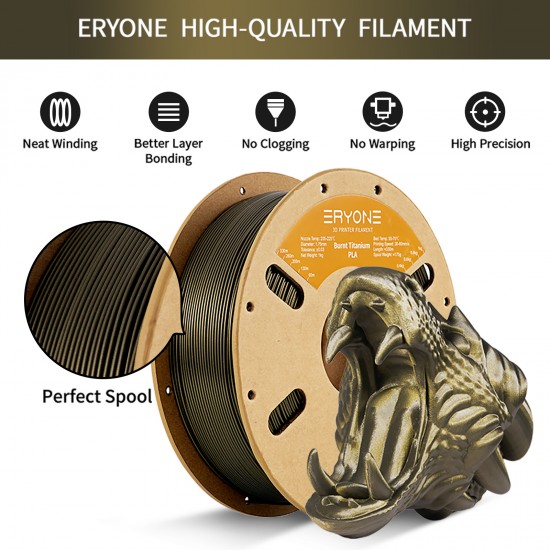 Eryone Burnt Titanium PLA Dark Gold / Donker Goud Filament