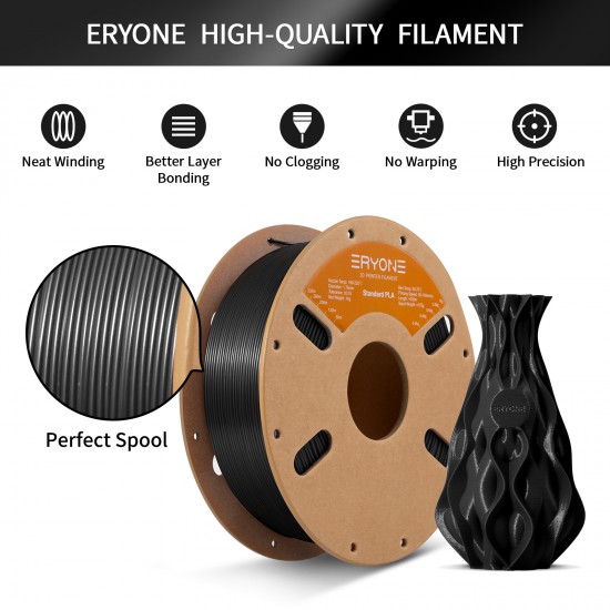 Eryone Standard PLA Black / Zwart Filament