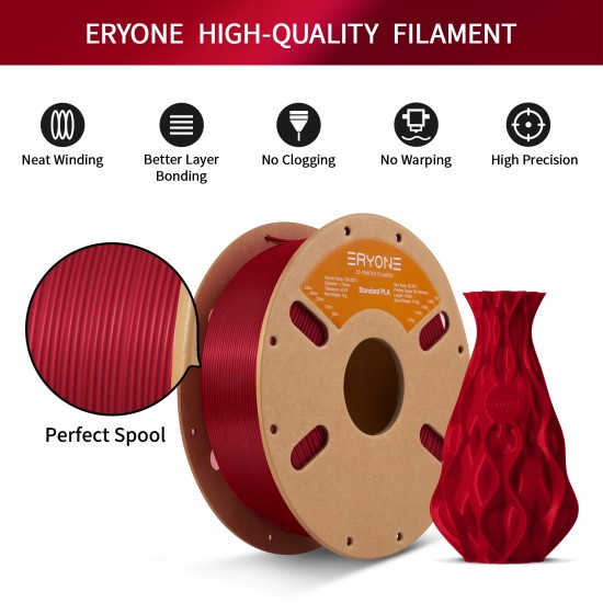 Eryone Standard PLA Rose Red / Rosé Rood Filament