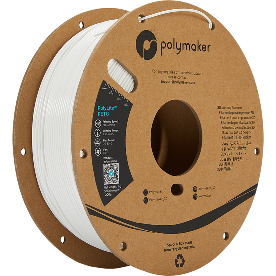Polymaker PolyLite™ PETG White / Wit Filament