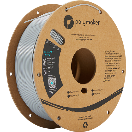 Polymaker PolyLite™ PETG Grey / Grijs Filament