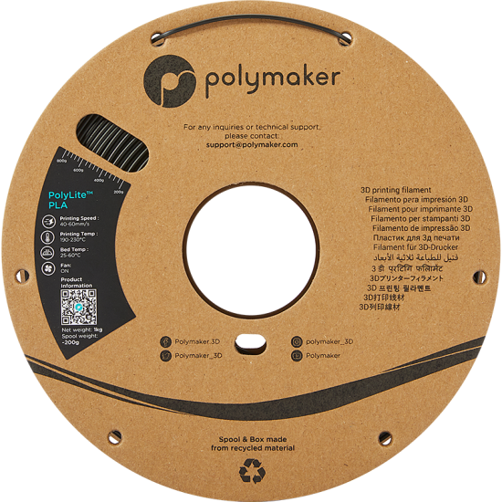 Polymaker PolyLite™ PLA Black / Zwart Filament