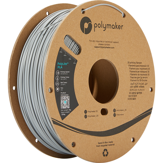 Polymaker PolyLite™ PLA Grey / Grijs Filament